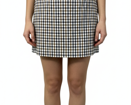 Aquascutum Multicolor Checkered Cotton Mini Skirt