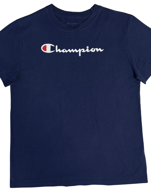 Champion Navy Blue Classic Script Logo T-Shirt