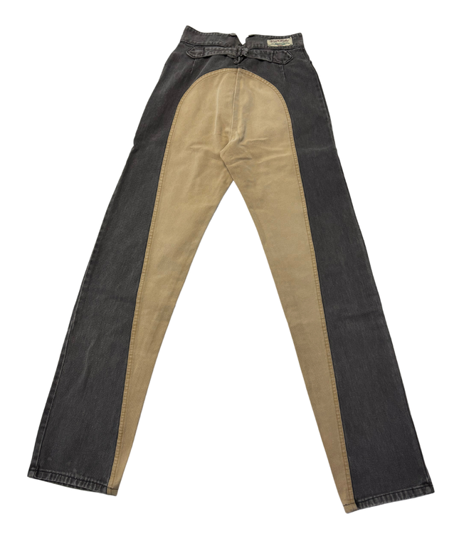 Wah Maker Grey/Tan Two-Tone Vintage Western Frontier Jeans