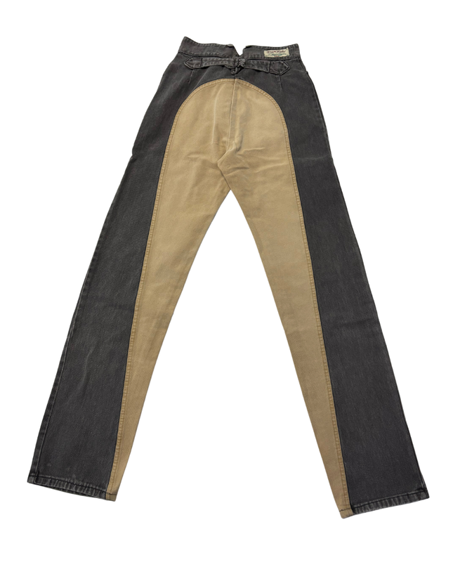 Wah Maker Grey/Tan Two-Tone Vintage Western Frontier Jeans