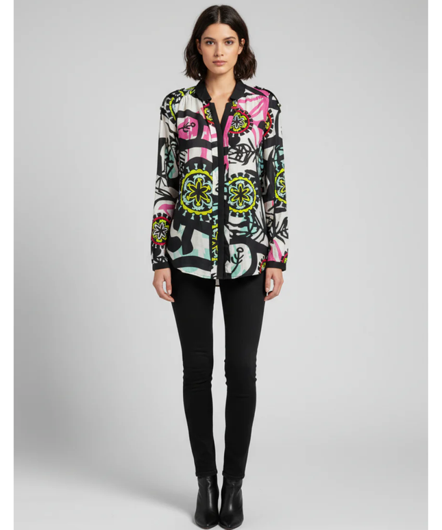 Desigual Multicolor Printed Button-Down Shirt