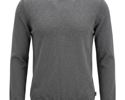 BOSS Grey Virgin Wool Crew Neck Sweater