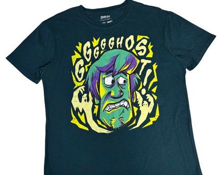 Zing Pop Culture Dark Teal Scooby-Doo Shaggy Ghost Graphic Tee