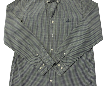 GANT Green Checkered Regular Fit Button-Down Shirt