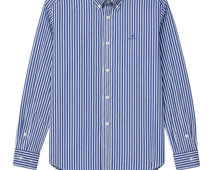 GANT Blue/White Striped Broadcloth Slim Fit Shirt