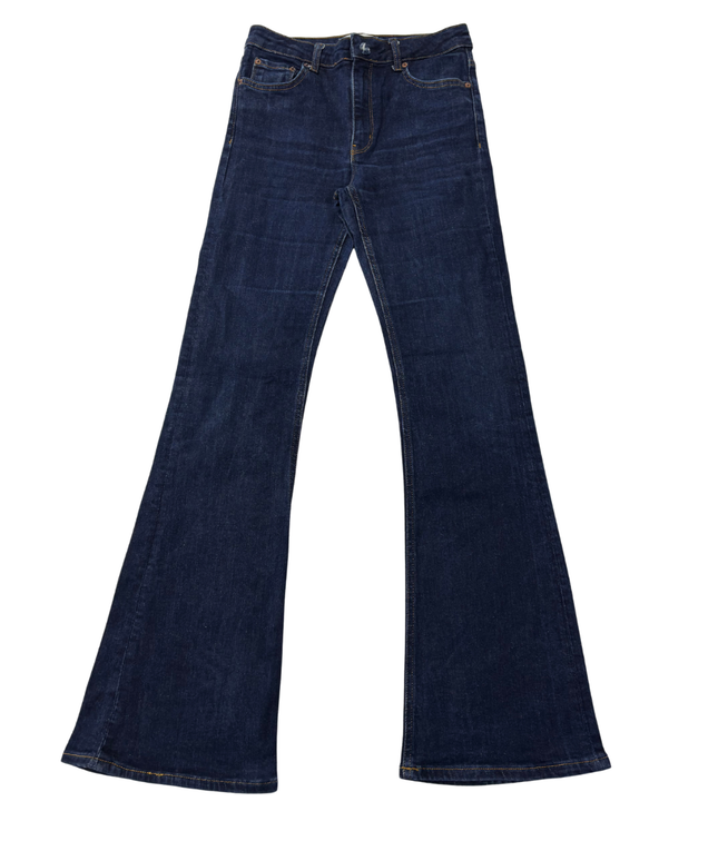 Zara Dark Blue Flare Leg High-Rise Jeans