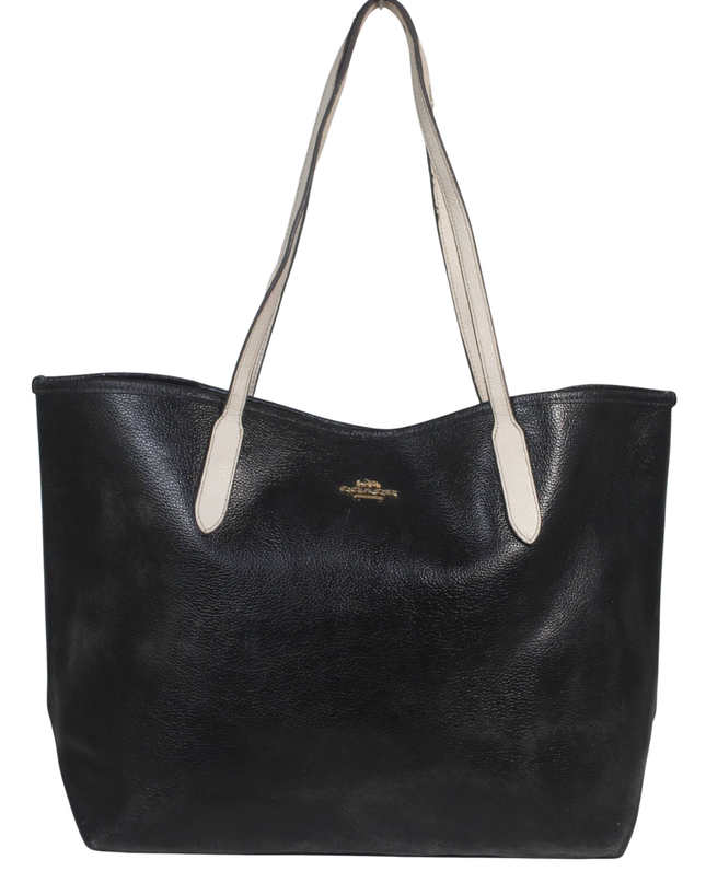 Coach Black Pebbled Leather Tote Bag