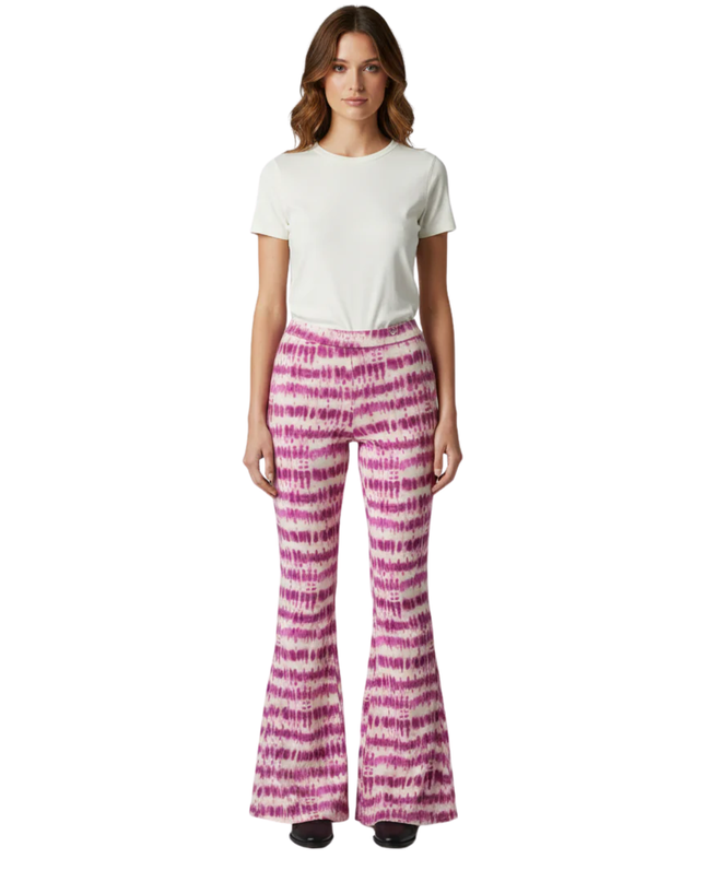 Pull&Bear Purple Tie-Dye Flare Leg Pants