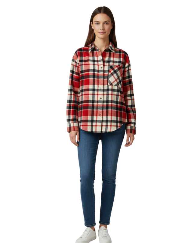 Billabong Red Plaid Flannel Button-Down Shirt