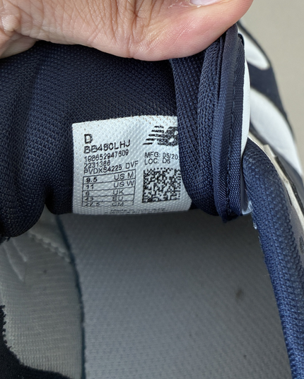 New Balance BB480 Retro Basketball Sneakers | Navy & White | EU 43