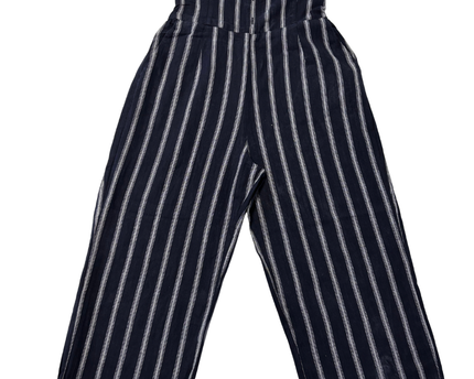 Abercrombie & Fitch Navy Striped Wide Leg Jumpsuit