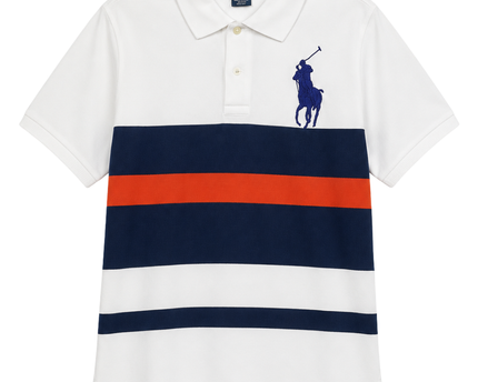 Polo Ralph Lauren White Striped Big Pony Polo Shirt