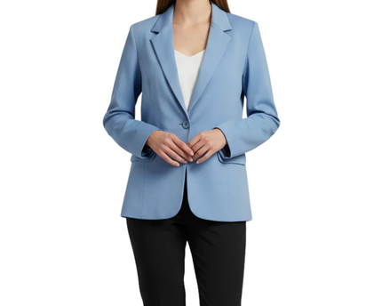 Splash Light Blue Tailored Single-Button Blazer