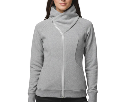 Lululemon Grey Asymmetrical Zip High-Neck Jacket