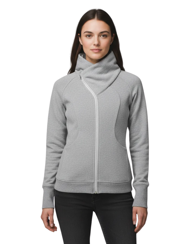 Lululemon Grey Asymmetrical Zip High-Neck Jacket
