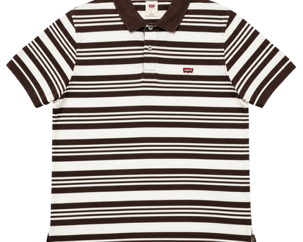 Levi's Brown and Off-White Striped Polo Shirt