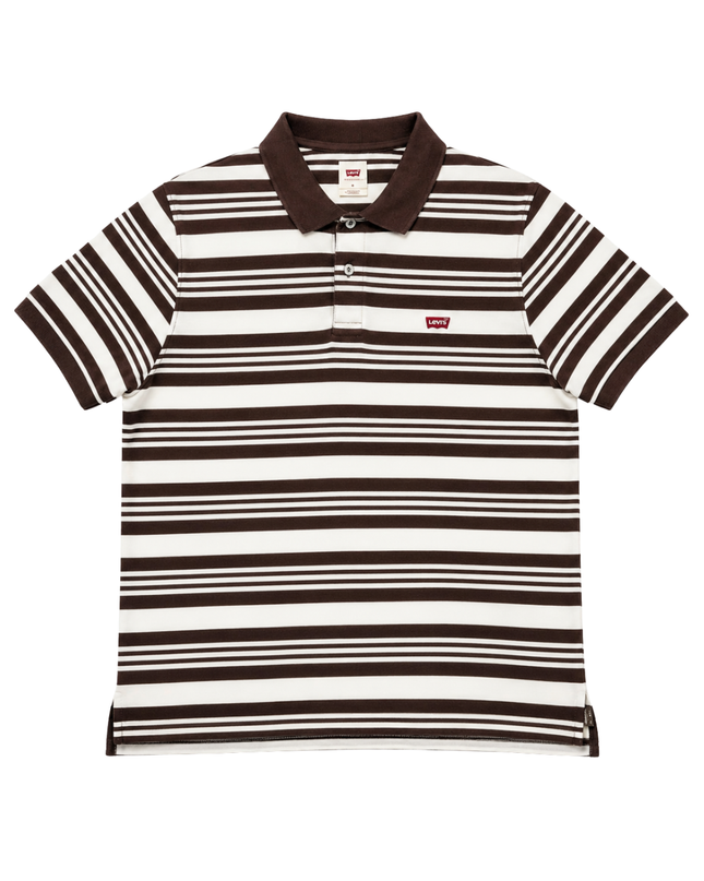 Levi's Brown and Off-White Striped Polo Shirt