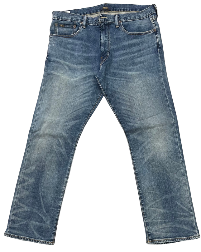 Polo Ralph Lauren Blue Straight Leg Distressed Jeans