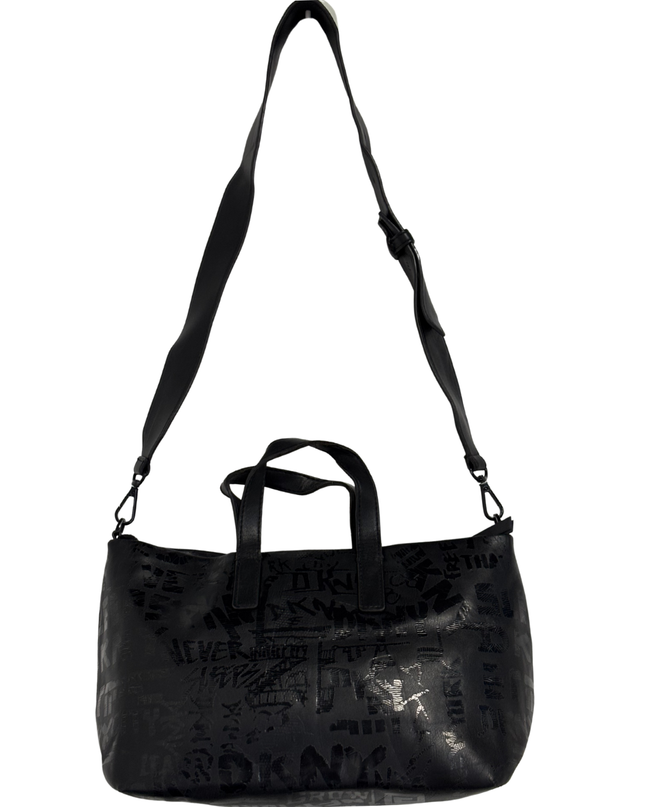 DKNY Tonal Graffiti Print Black Weekender Bag