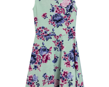 H&M Divided Mint Green Floral Sleeveless Skater Dress