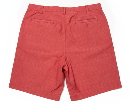 Tommy Hilfiger Men's Red Fine Striped Classic Chino Shorts