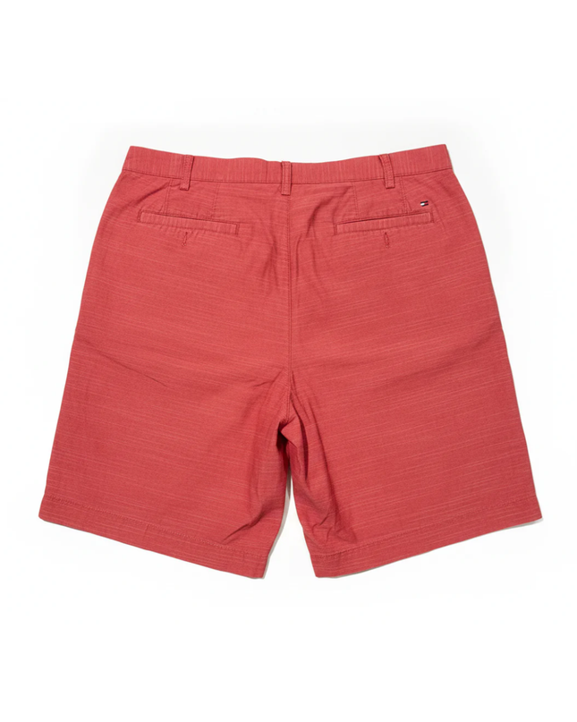 Tommy Hilfiger Men's Red Fine Striped Classic Chino Shorts