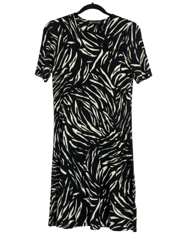 M&S Collection Black Zebra Print Short Sleeve Dress