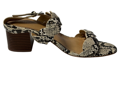 Market & Spruce Snakeskin Braided Block Heel Sandals