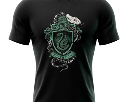 Harry Potter Black Slytherin Crest Graphic Tee