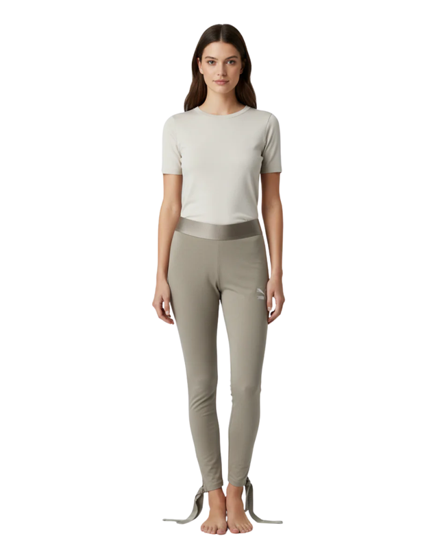 Puma Taupe Tie-Ankle Logo Leggings