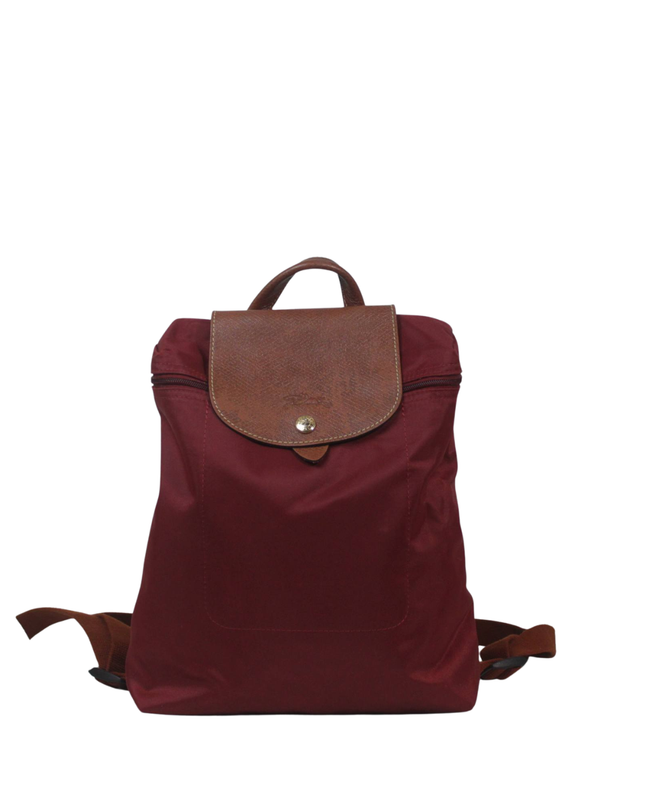Longchamp Maroon Le Pliage Nylon Backpack