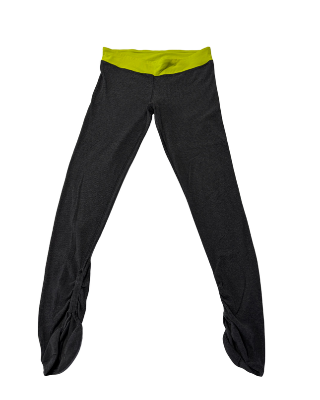 Lululemon Grey Ribbed Leggings with Ruched Ankle
