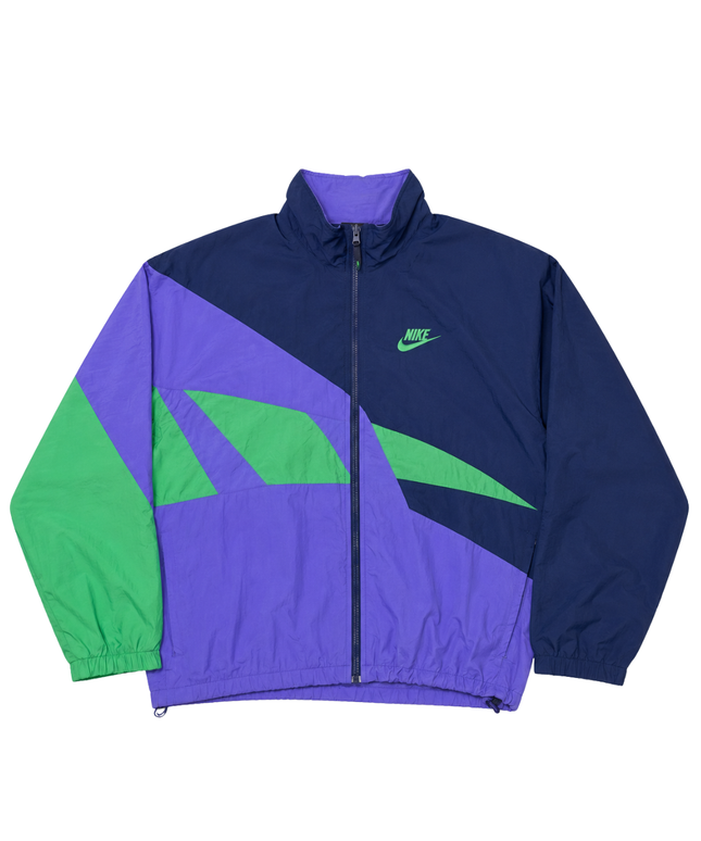 Nike Navy, Purple, and Green Vintage Colorblock Windbreaker Jacket