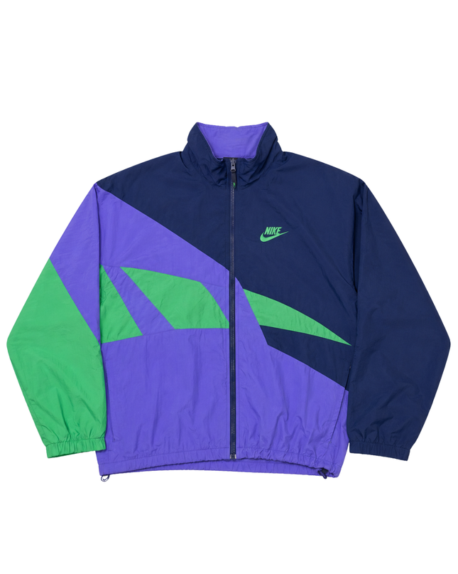 Nike Navy, Purple, and Green Vintage Colorblock Windbreaker Jacket