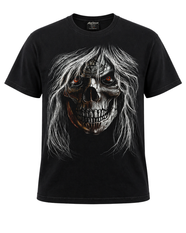Rock Chang Black Gothic Skull Graphic Tee Unisex