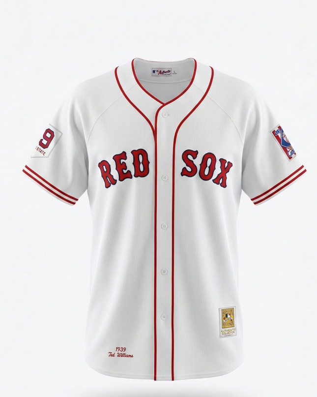 Mitchell & Ness White 1939 Ted Williams Boston Red Sox Jersey