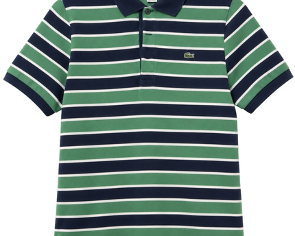 Lacoste Green/Navy Striped Polo Shirt