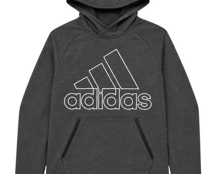 Adidas Dark Grey Signature Logo Performance Hoodie XS