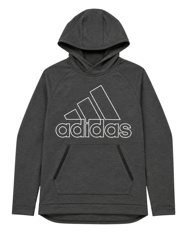 Adidas Dark Grey Signature Logo Performance Hoodie XS