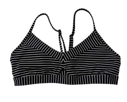 Lululemon Layer Black and White Striped Sports Bra