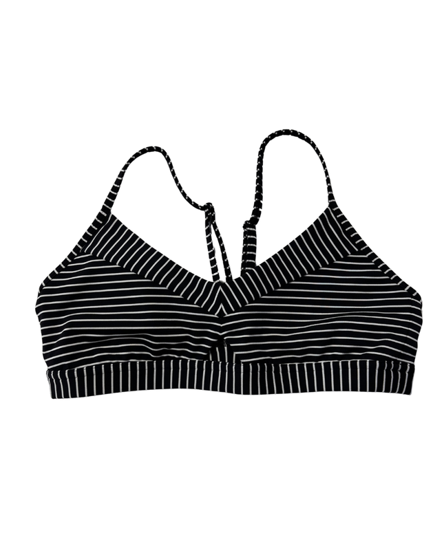 Lululemon Layer Black and White Striped Sports Bra