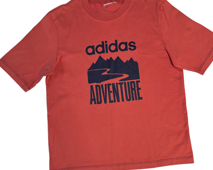 Adidas Red Adventure Mountain Graphic Tee