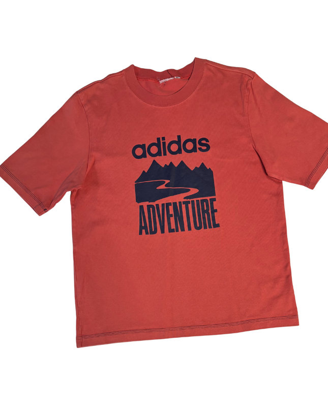 Adidas Red Adventure Mountain Graphic Tee