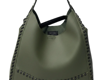 Sac Unit by SAC Olive Green Whipstitch Detail Hobo Bag