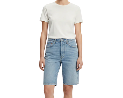 Levi's Light Blue Ribcage Premium High Rise Denim Shorts