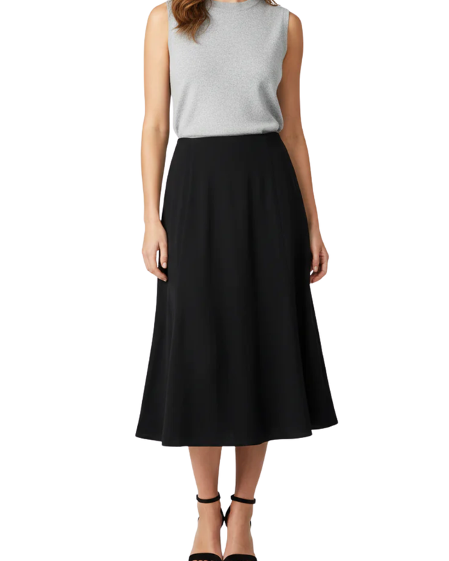 Forever 21 Contemporary Black A-Line Midi Skirt