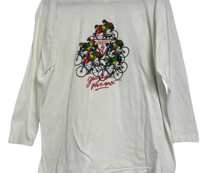 Vintage Guess Georges Marciano White Graphic Long Sleeve Tee