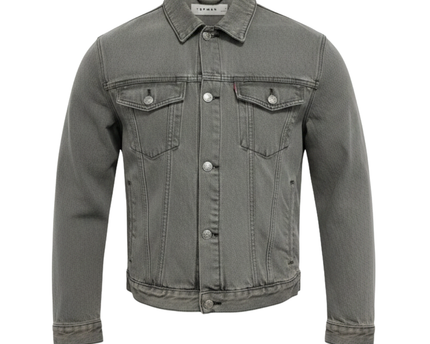 Topman Grey Cotton Denim Jacket