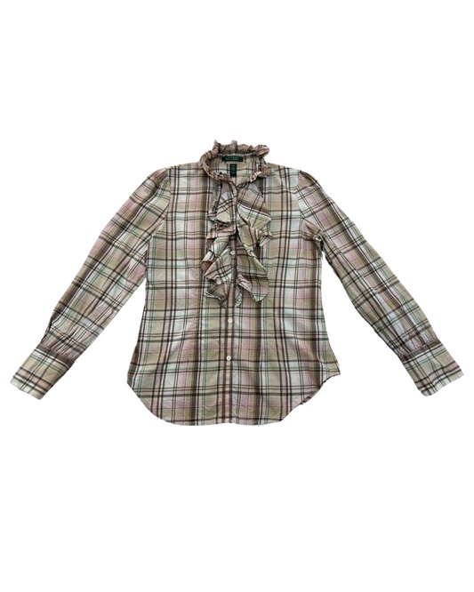 Lauren by Ralph Lauren Shirt Brown Plaid - S