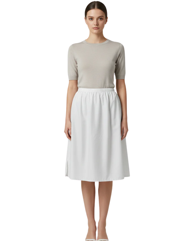 UNIQLO White A-Line Slip Skirt